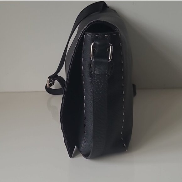 FENDI Black Leather Messenger Bag - Picture 10 of 16
